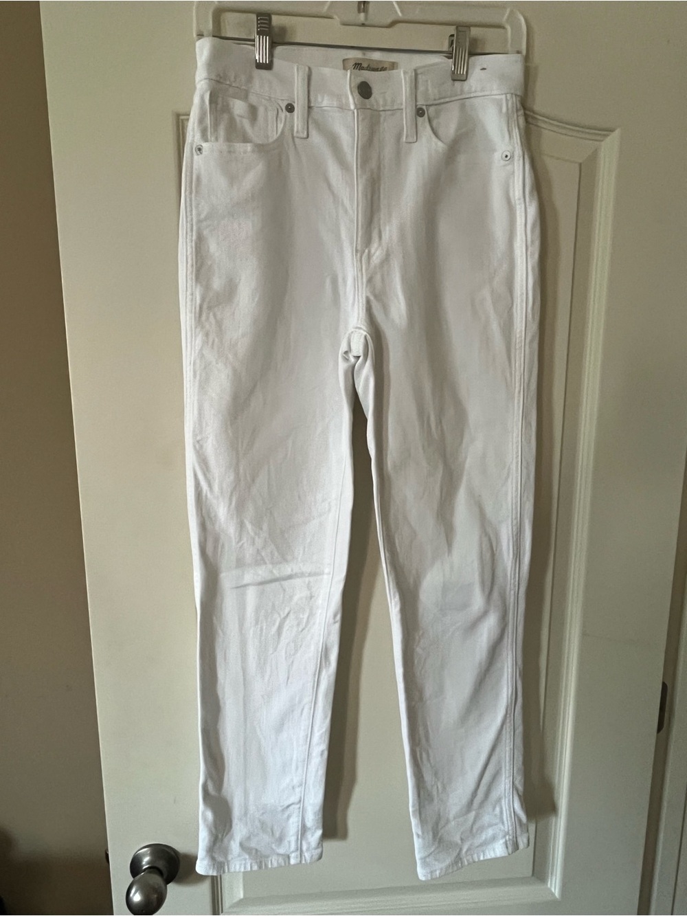 Madewell Stovepipe High-Rise White Denim Jeans Women’s Size 25